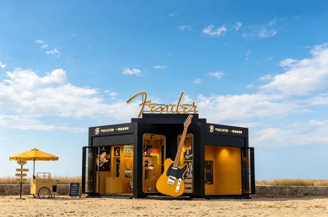 Fender's pop-up space on the Aranya beach