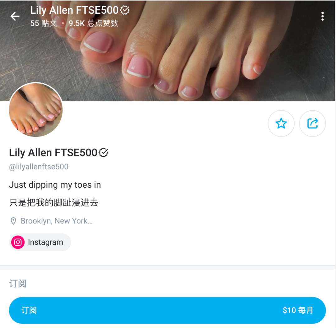 Lily Allen's OnlyFans page